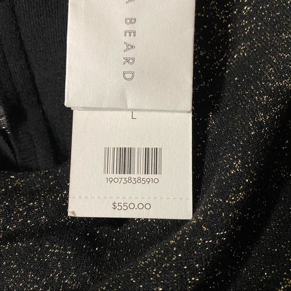 NEW Veronica Beard Sharon Black And Gold Metallic BodyCon Crewneck Sweater Dress - Picture 12 of 15